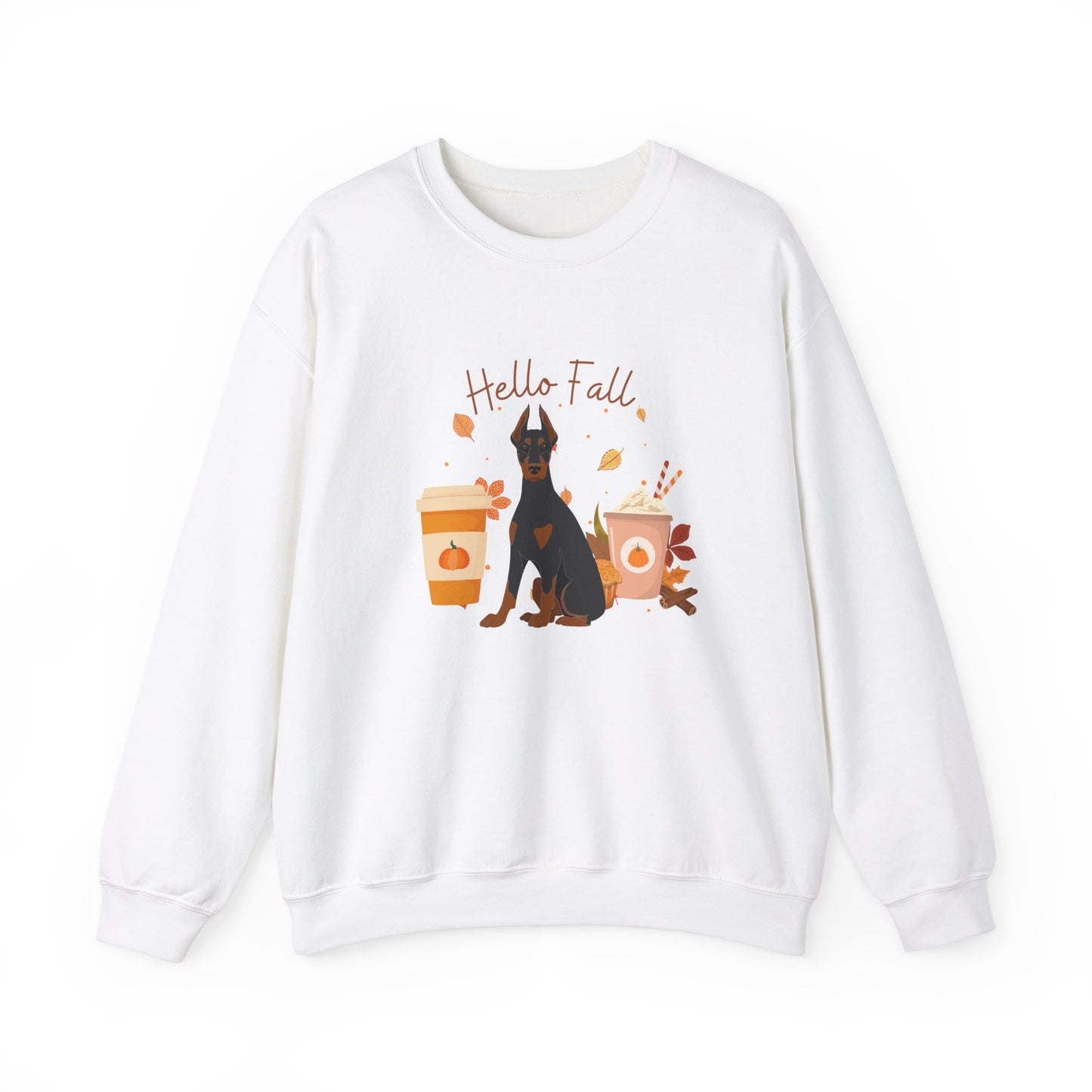 Doberman Pinscher Dog Fall Halloween Unisex Heavy Blend Crewneck Sweatshirt