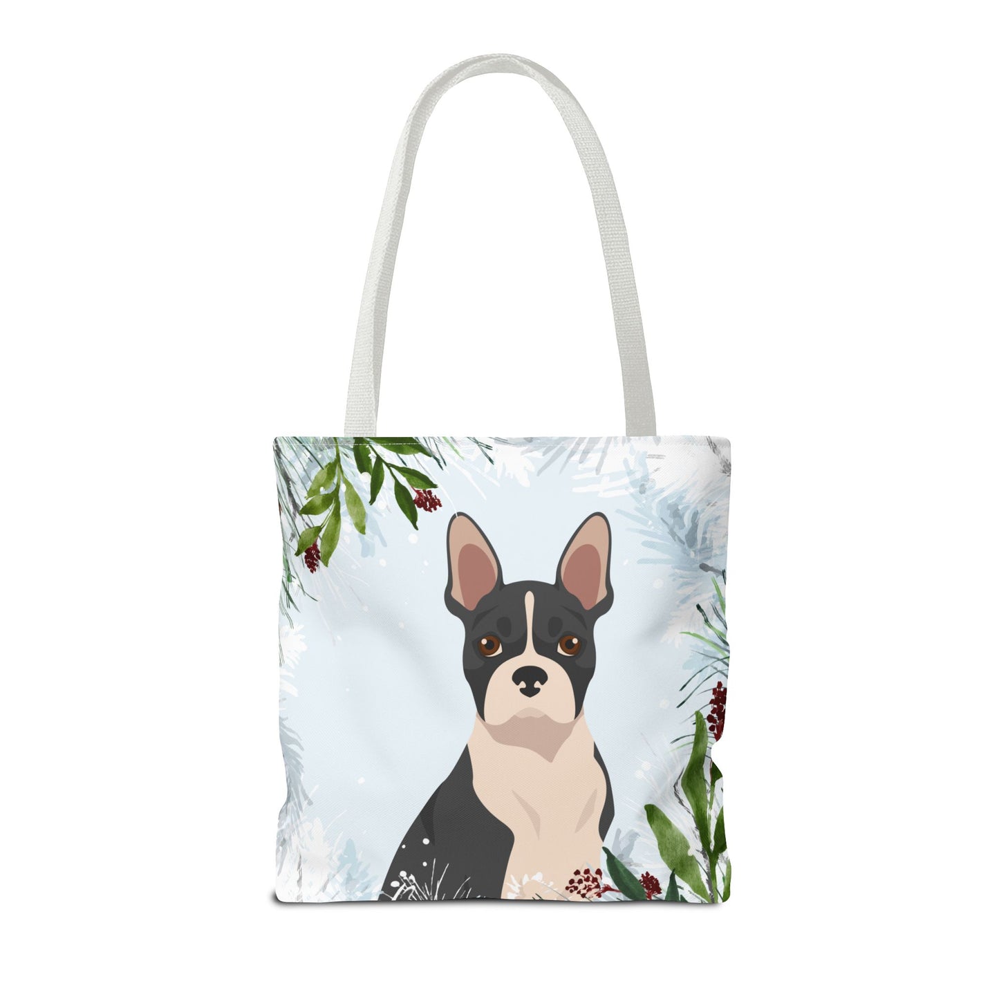 Boston Terrier Dog Christmas Holiday Tote Bag 16x16