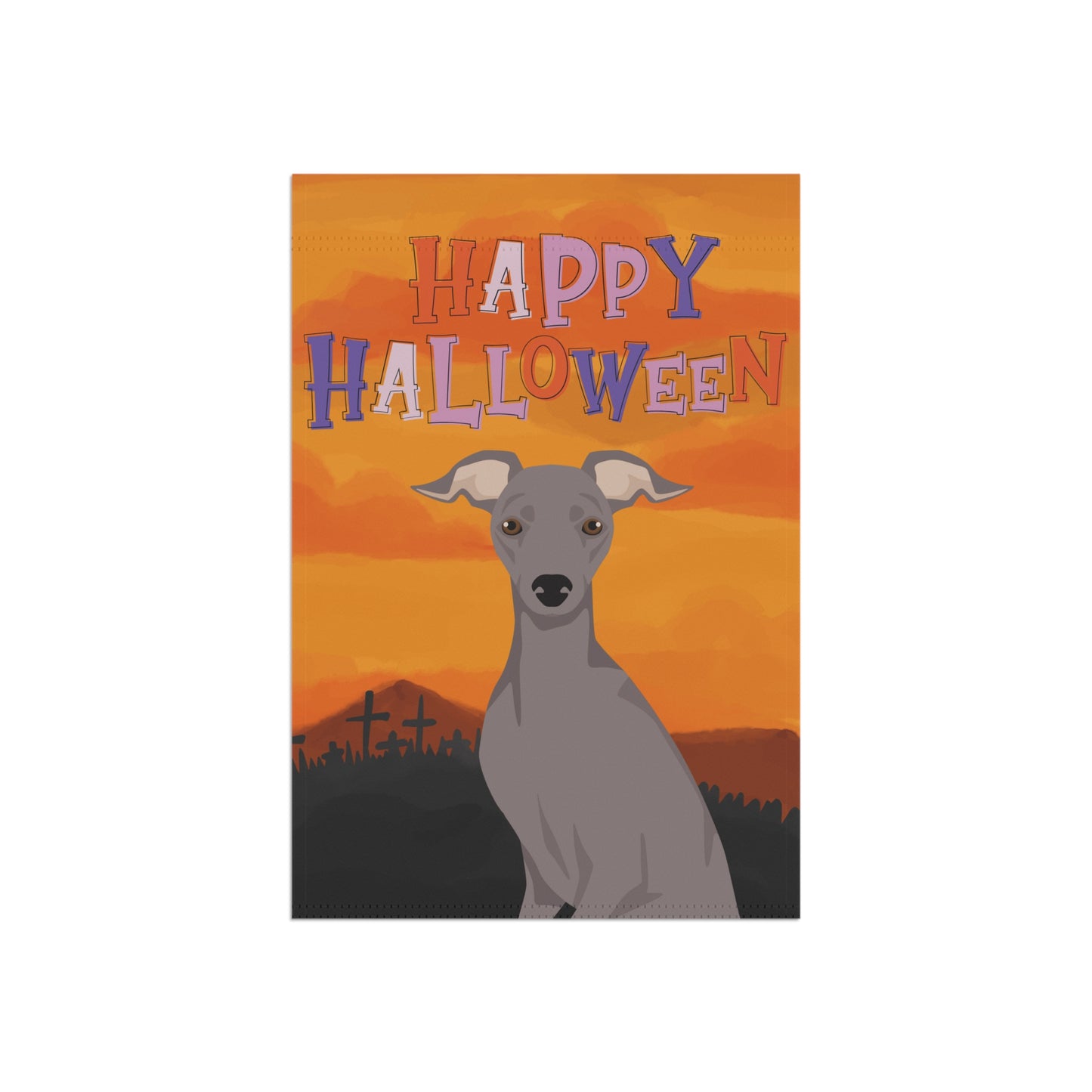 Italian Greyhound Dog Halloween Garden Flag