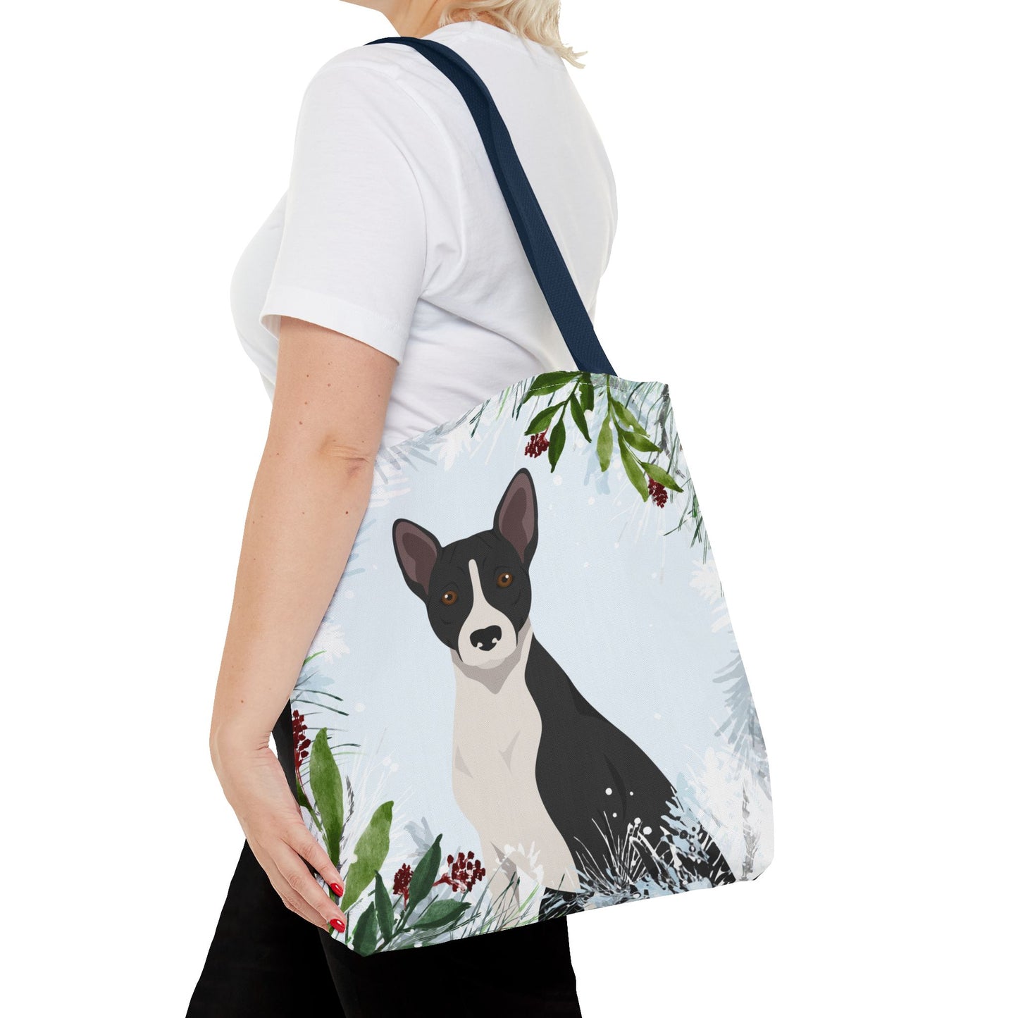 Basenji Dog Christmas Holiday Tote Bag 16x16