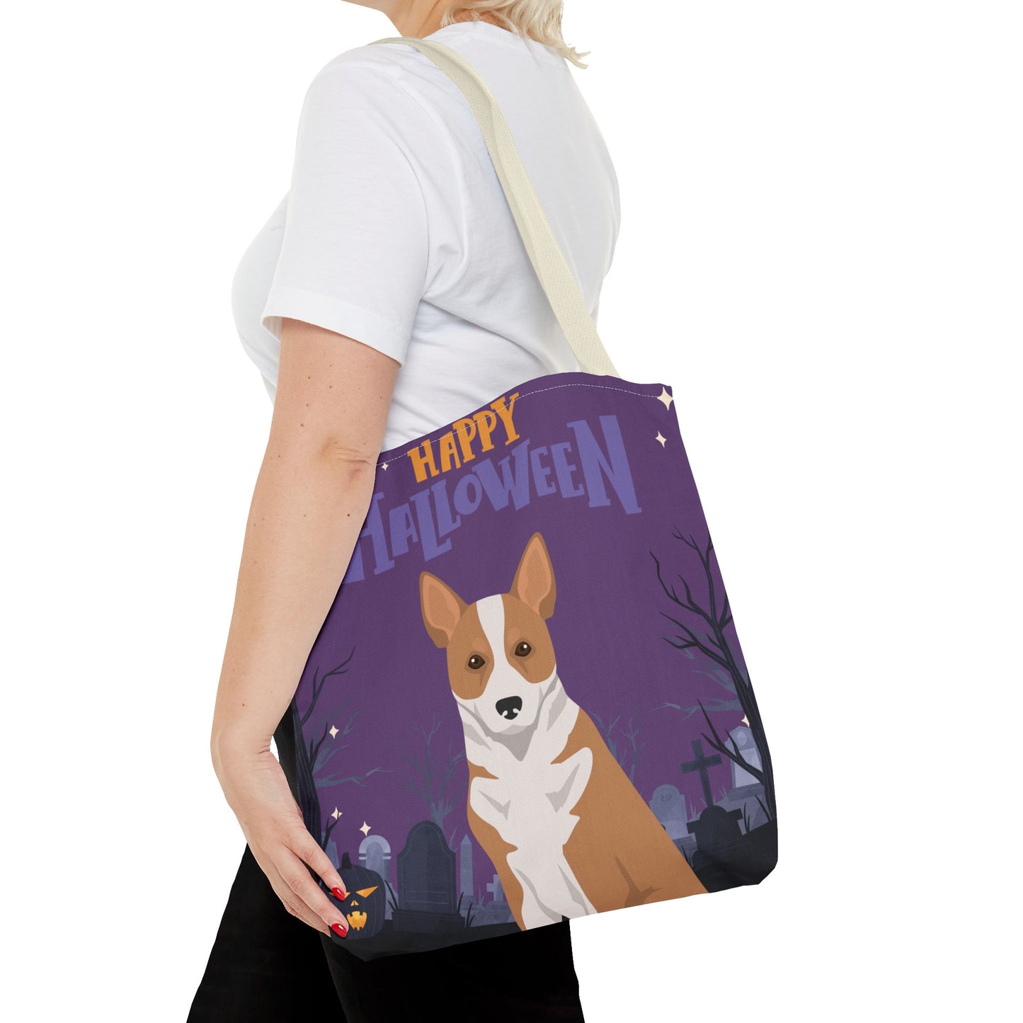 Canaan Dog Dog Happy Halloween Tote Bag 16x16