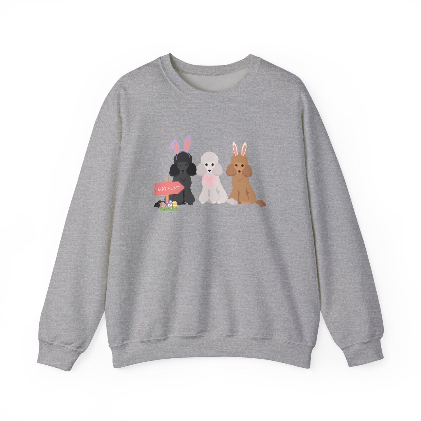 Poodle Dog Easter Unisex Heavy Blend Crewneck Sweatshirt, easter, Cute Dog Mom Gift