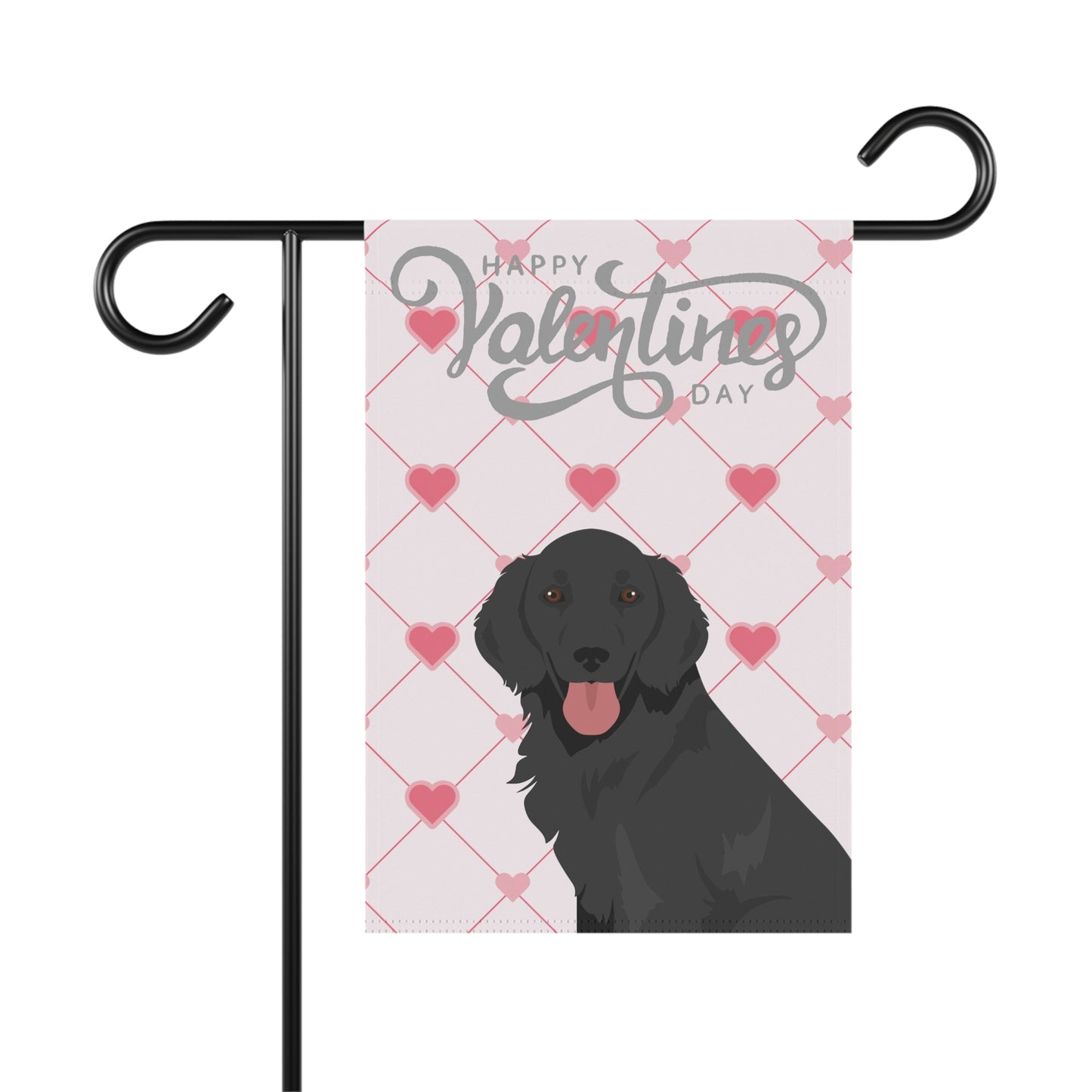 Flat Coated Retriever Dog Valentines Day Garden Flag