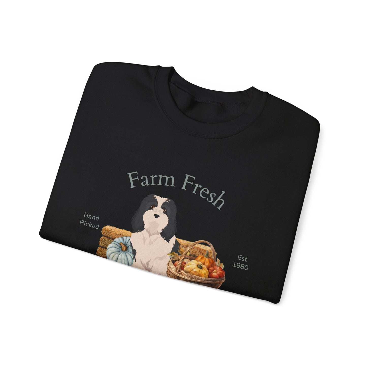 Havanese Dog Fall Farm Fresh Unisex Heavy Blend Crewneck Sweatshirt
