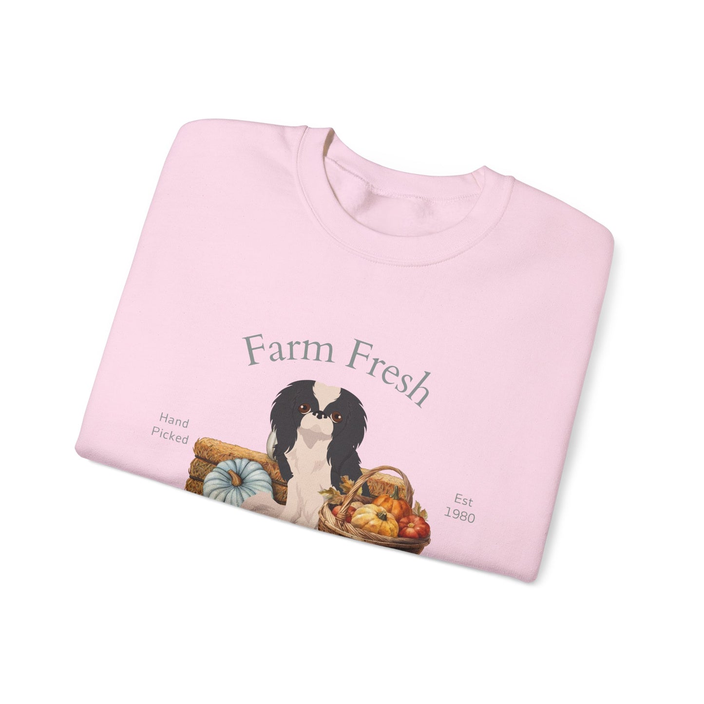 Japanese Chin Dog Fall Farm Fresh Unisex Heavy Blend Crewneck Sweatshirt