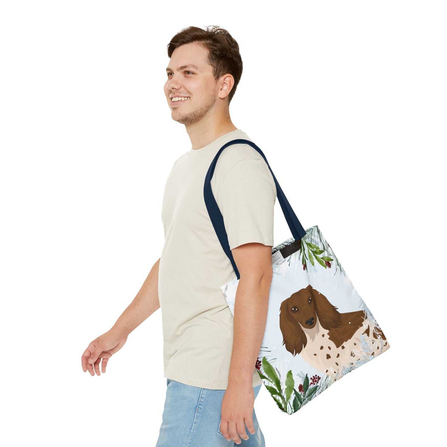 Dachshund Dog Christmas Holiday Tote Bag 16x16