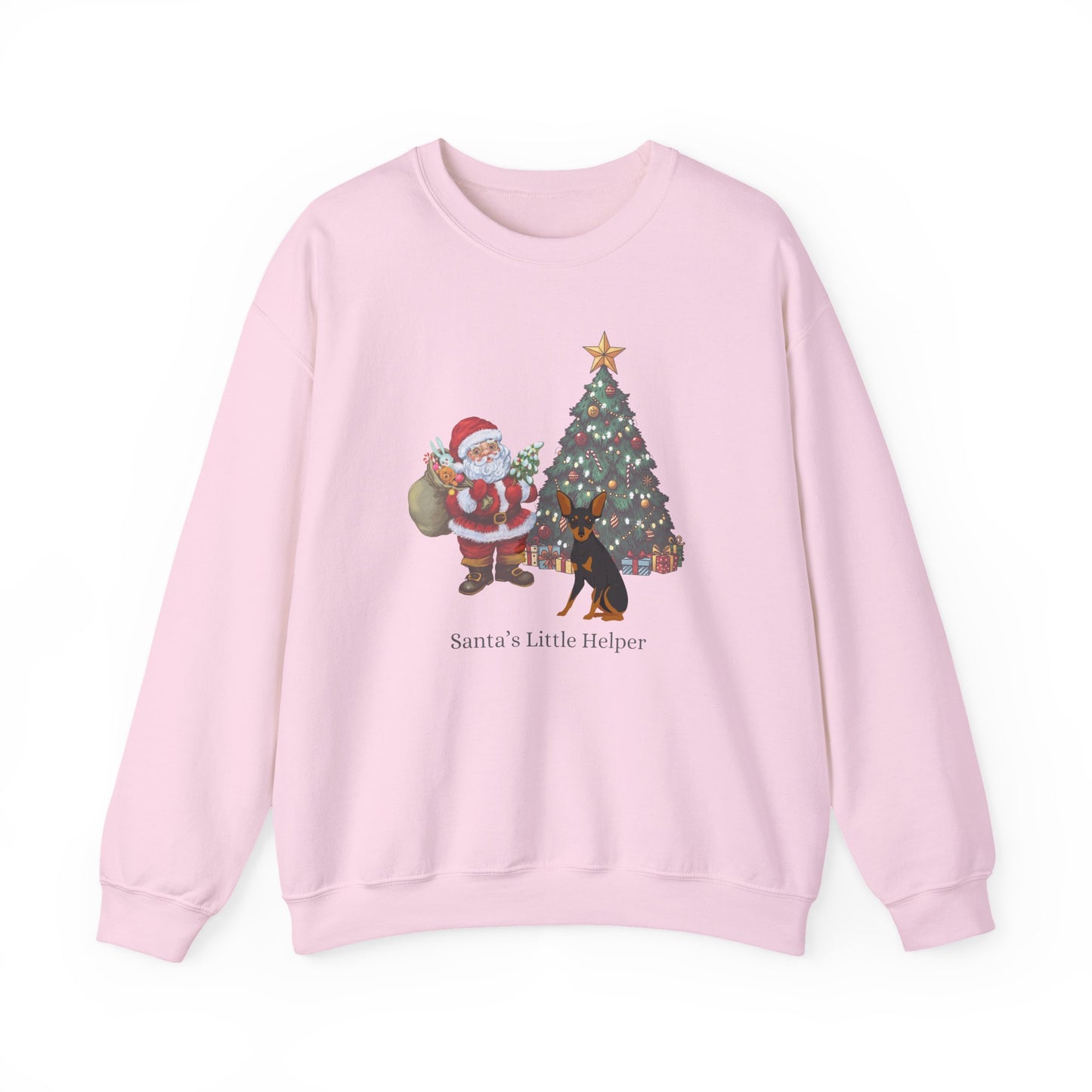 Miniature Pinscher Dog Santa's Little Helper Unisex Heavy Blend Crewneck Sweatshirt