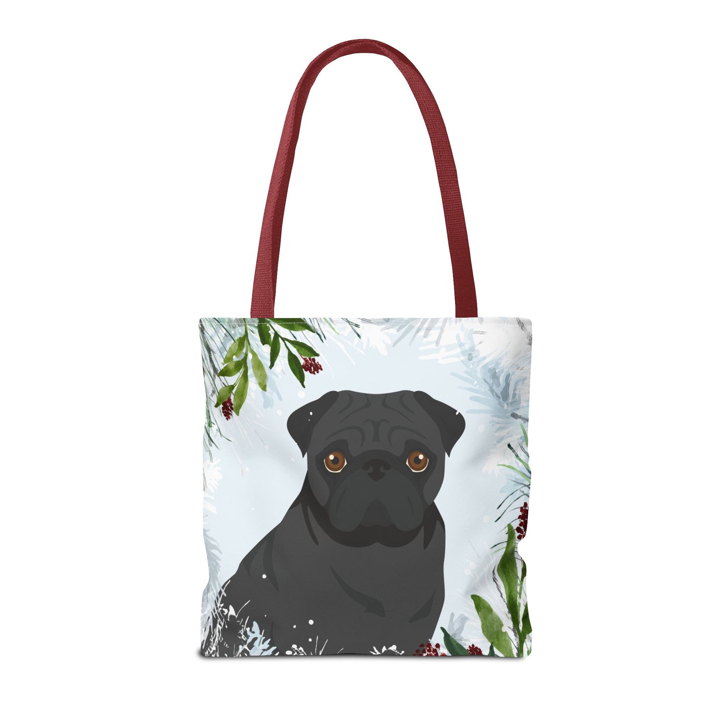 Pug Dog Christmas Holiday Tote Bag 16x16