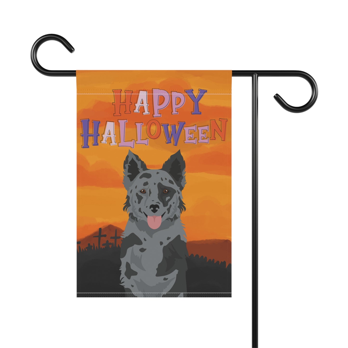 Mudi Dog Halloween Garden Flag