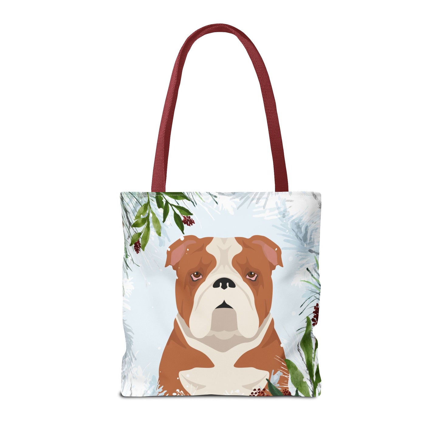 Bulldog Dog Christmas Holiday Tote Bag 16x16