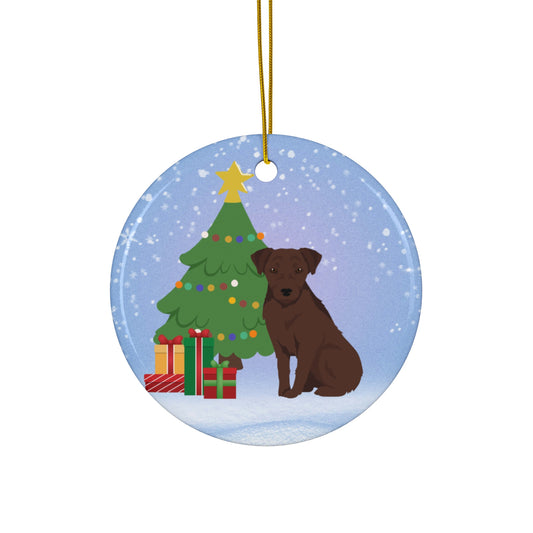 Patterdale Terrier Dog Christmas Ceramic Ornament