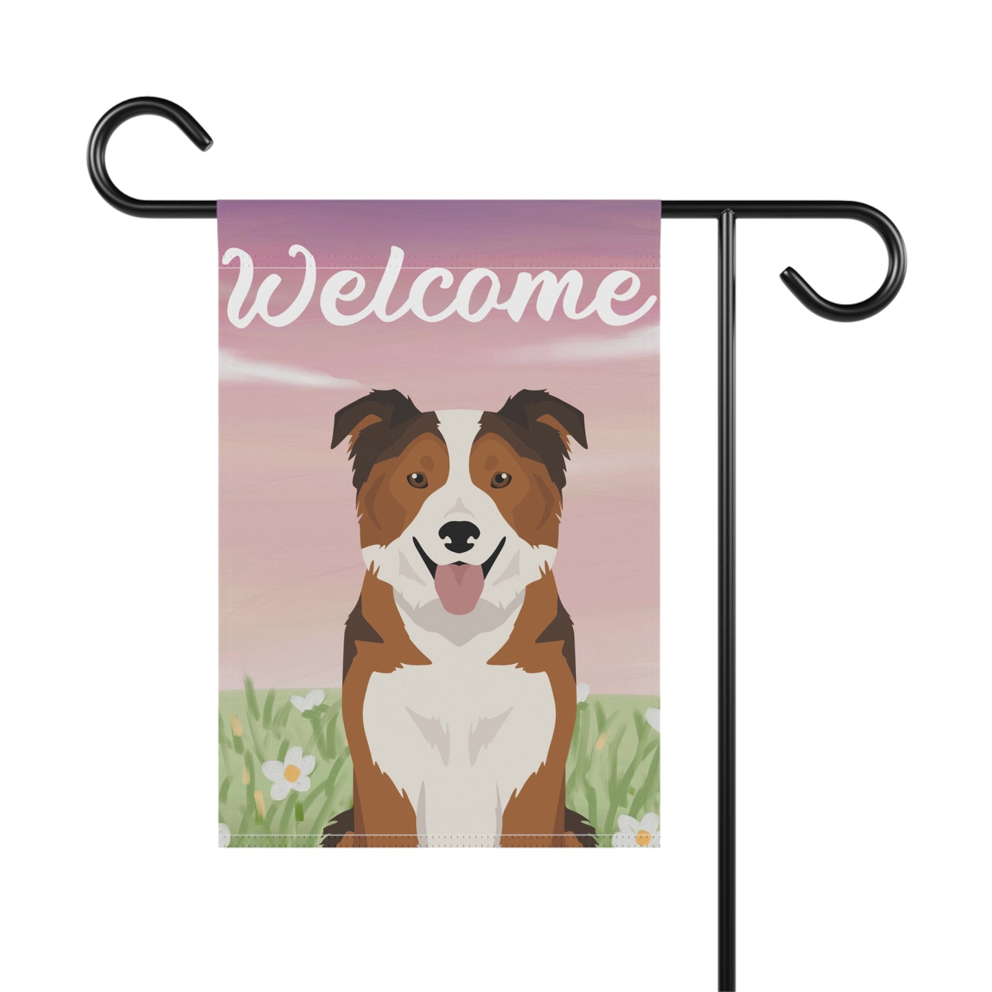 Border Collie Dog Welcome Garden Flag