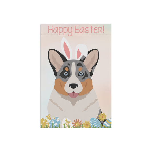 Cardigan Welsh Corgi Dog Happy Easter Garden Flag