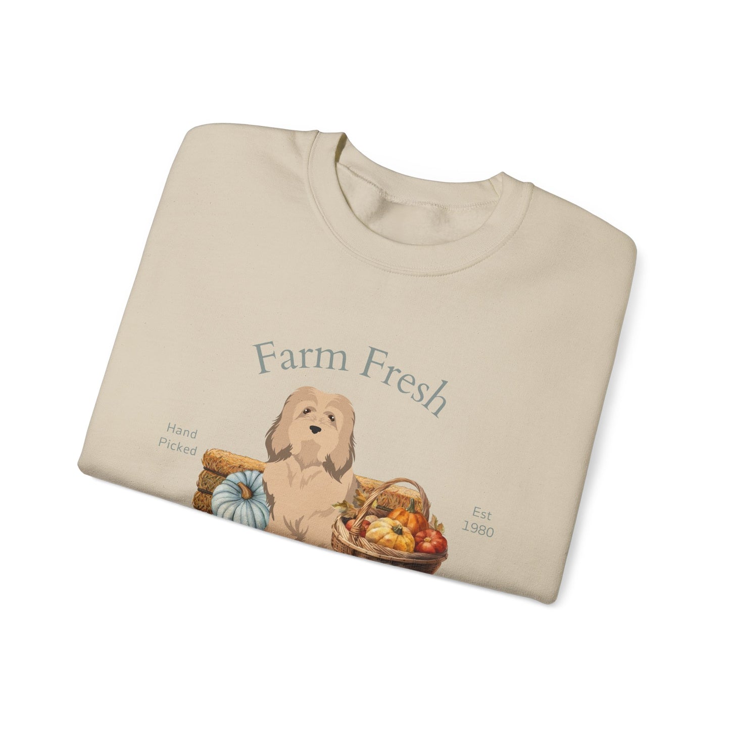 Havanese Dog Fall Farm Fresh Unisex Heavy Blend Crewneck Sweatshirt