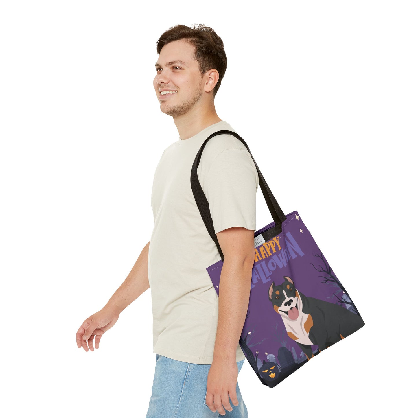 Pit Bull Dog Happy Halloween Tote Bag 16x16