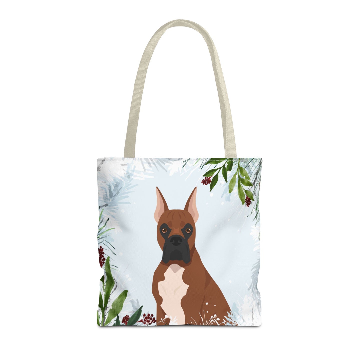 Boxer Dog Christmas Holiday Tote Bag 16x16