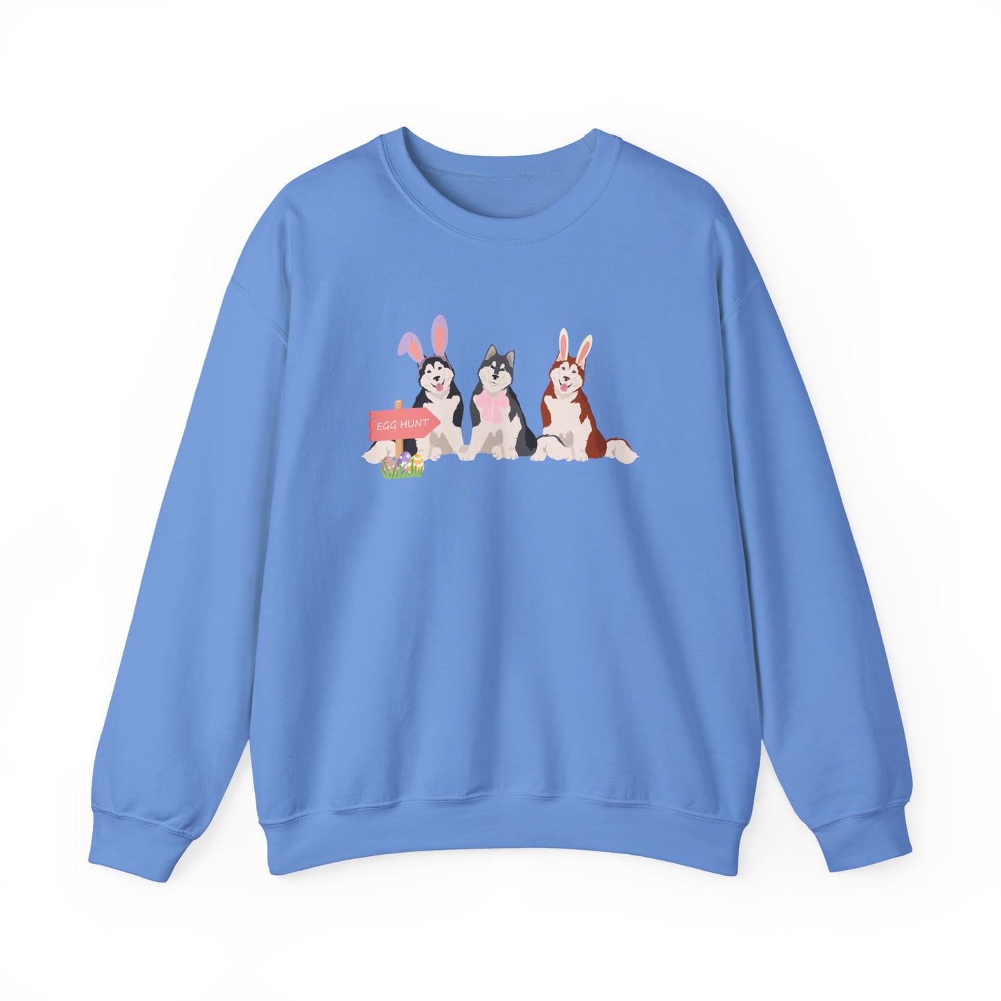 Alaskan Malamute Dog Easter Unisex Heavy Blend Crewneck Sweatshirt, easter, Cute Dog Mom Gift
