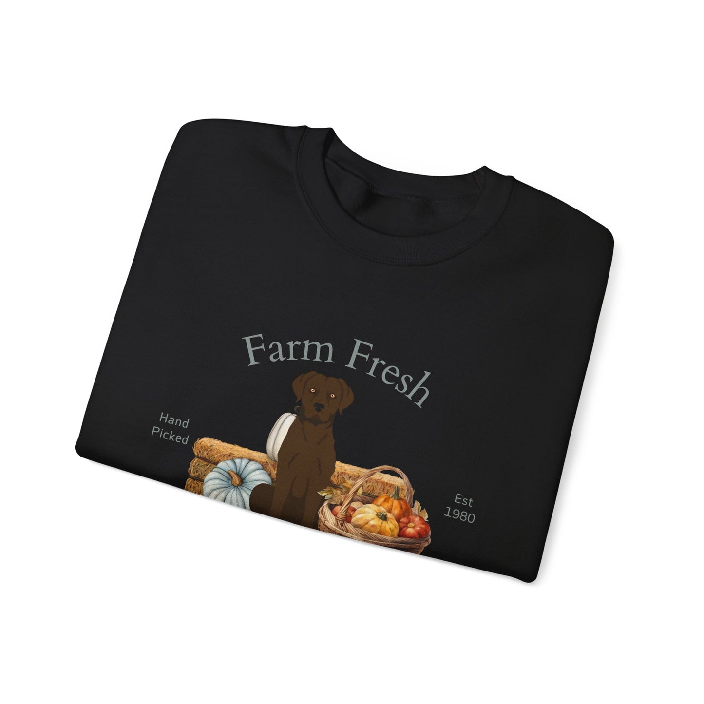 Chesapeake Bay Retriever Dog Fall Farm Fresh Unisex Heavy Blend Crewneck Sweatshirt