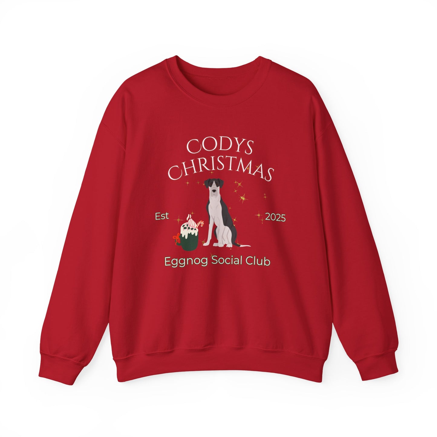 Great Dane Dog Christmas Social Club Unisex Heavy Blend Crewneck Sweatshirt Custom Name