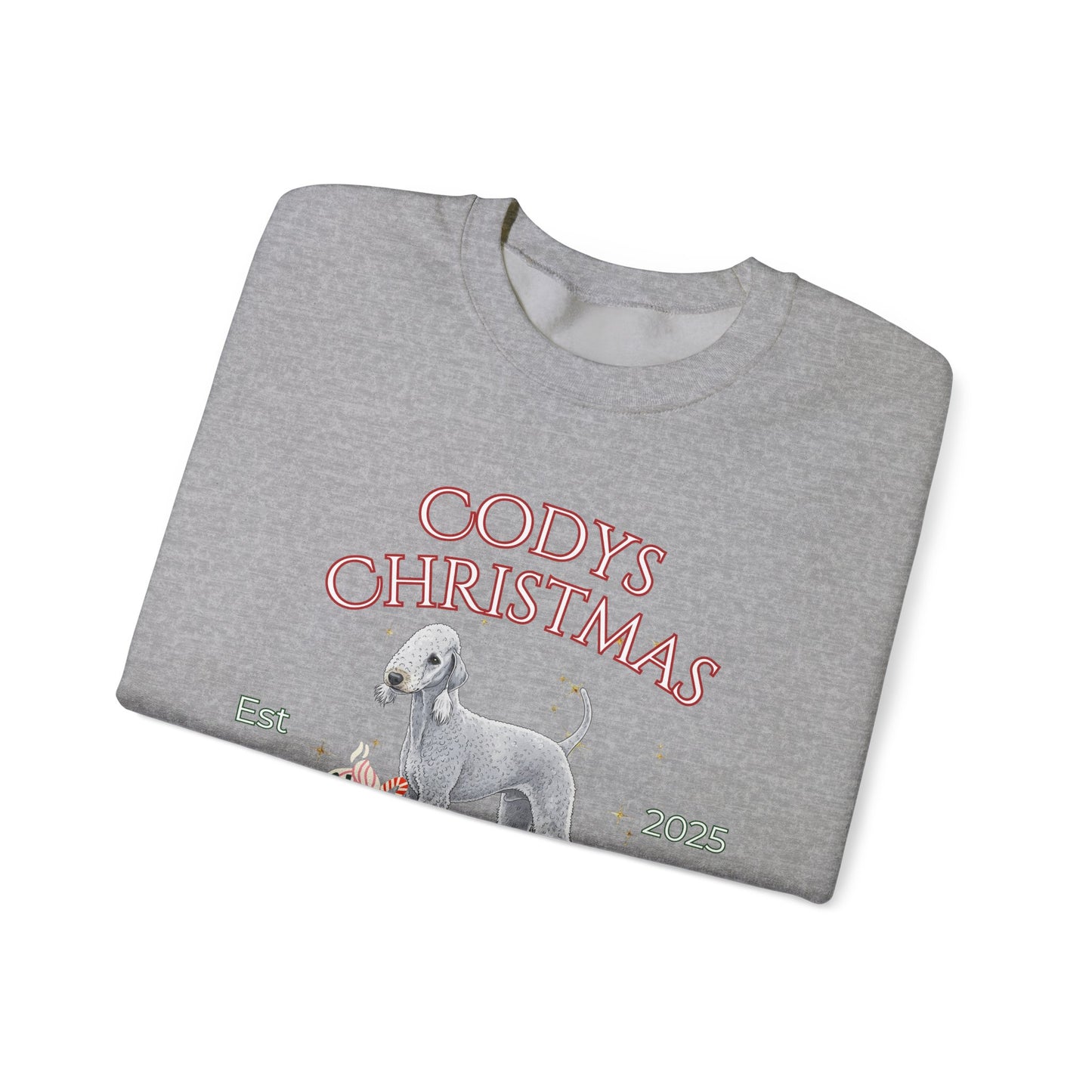 Bedlington Terrier Dog Christmas Social Club Unisex Heavy Blend Crewneck Sweatshirt Custom Name