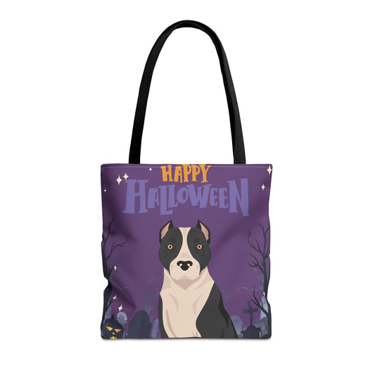 American Staffordshire Terrier Dog Happy Halloween Tote Bag 16x16
