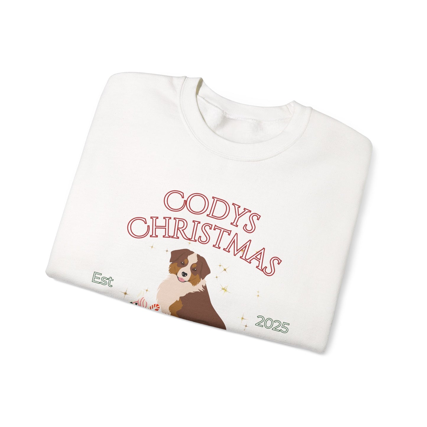 Miniature American Shepherd Dog Christmas Social Club Unisex Heavy Blend Crewneck Sweatshirt Custom Name