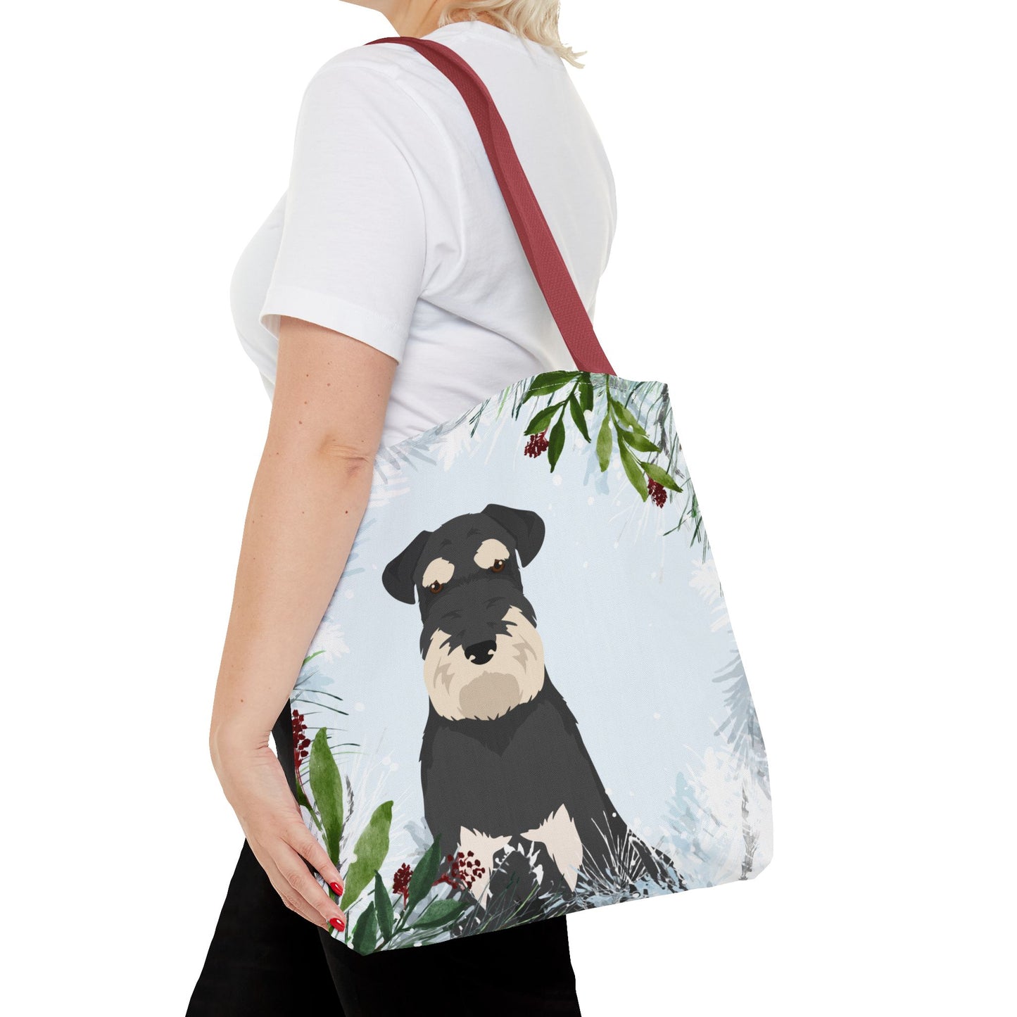Schnauzer Dog Christmas Holiday Tote Bag 16x16