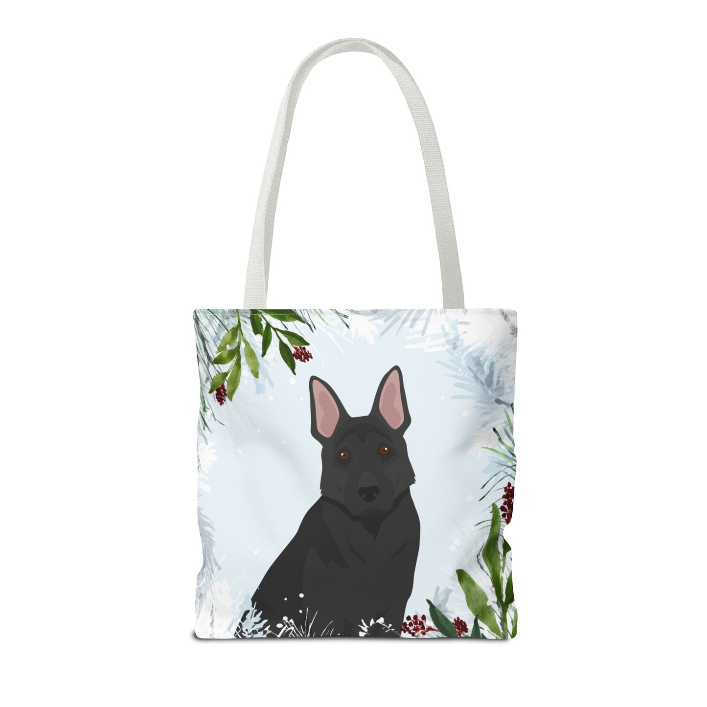 German Shepherd Dog Christmas Holiday Tote Bag 16x16