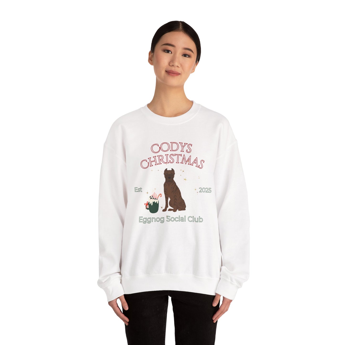 Cane Corso Dog Christmas Social Club Unisex Heavy Blend Crewneck Sweatshirt Custom Name