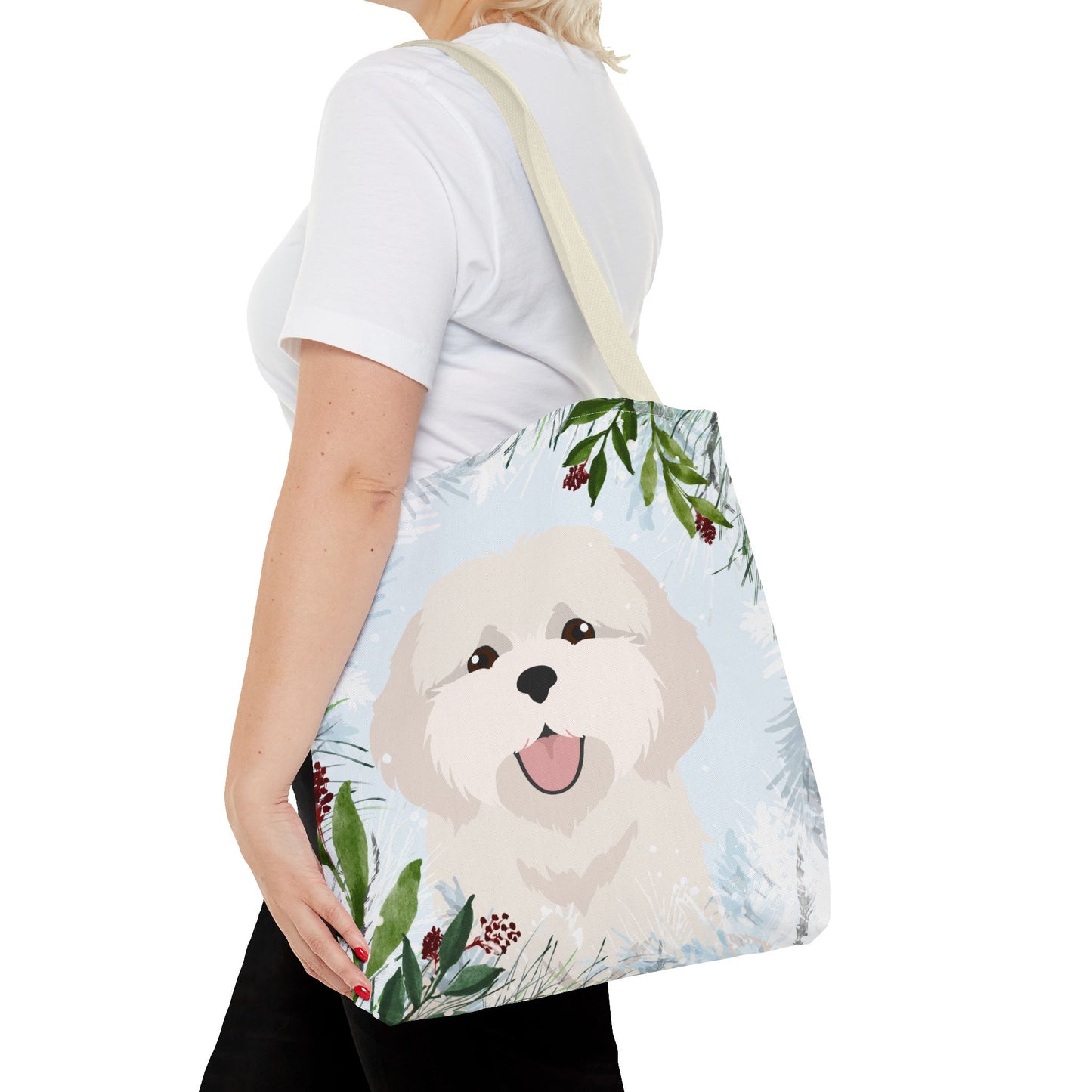 Coton De Tulear Dog Christmas Holiday Tote Bag 16x16