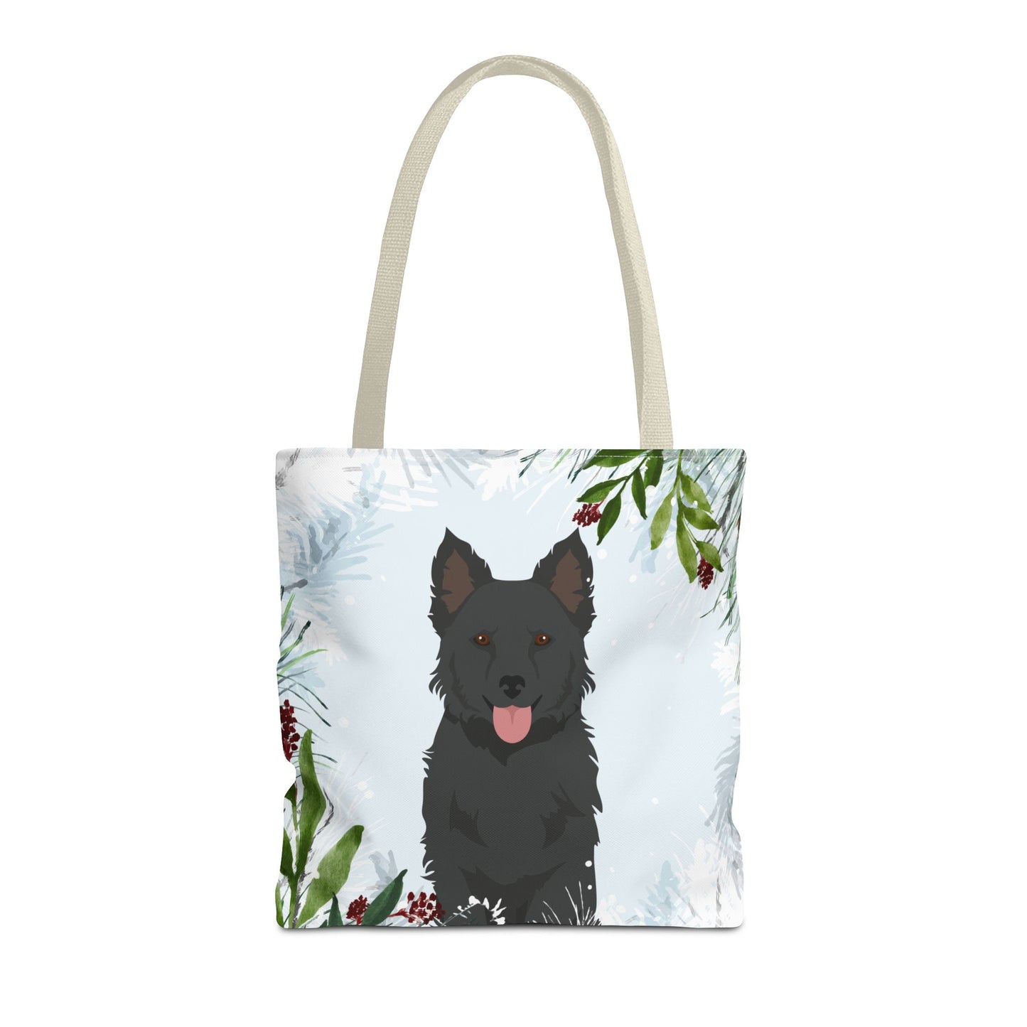 Mudi Dog Christmas Holiday Tote Bag 16x16