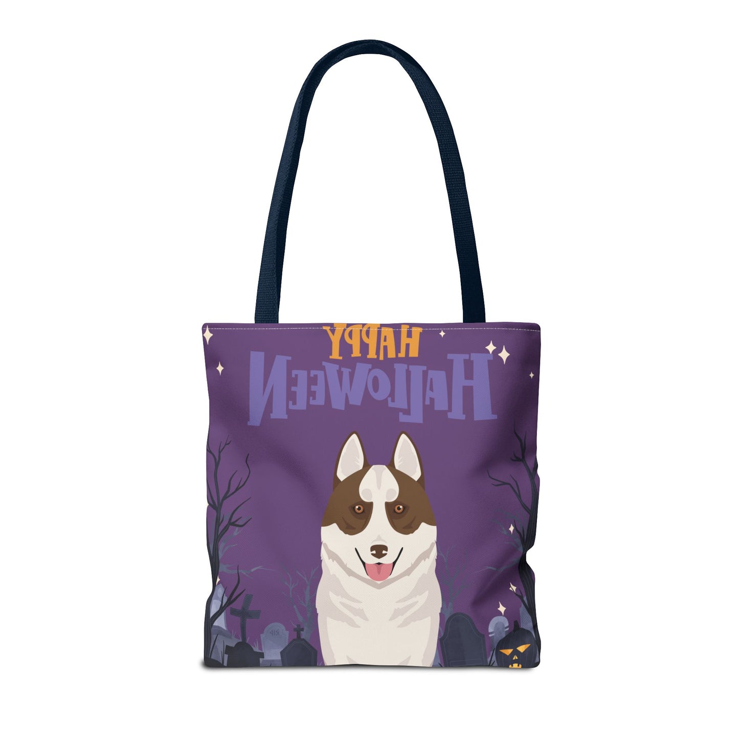 Siberian Husky Dog Happy Halloween Tote Bag 16x16