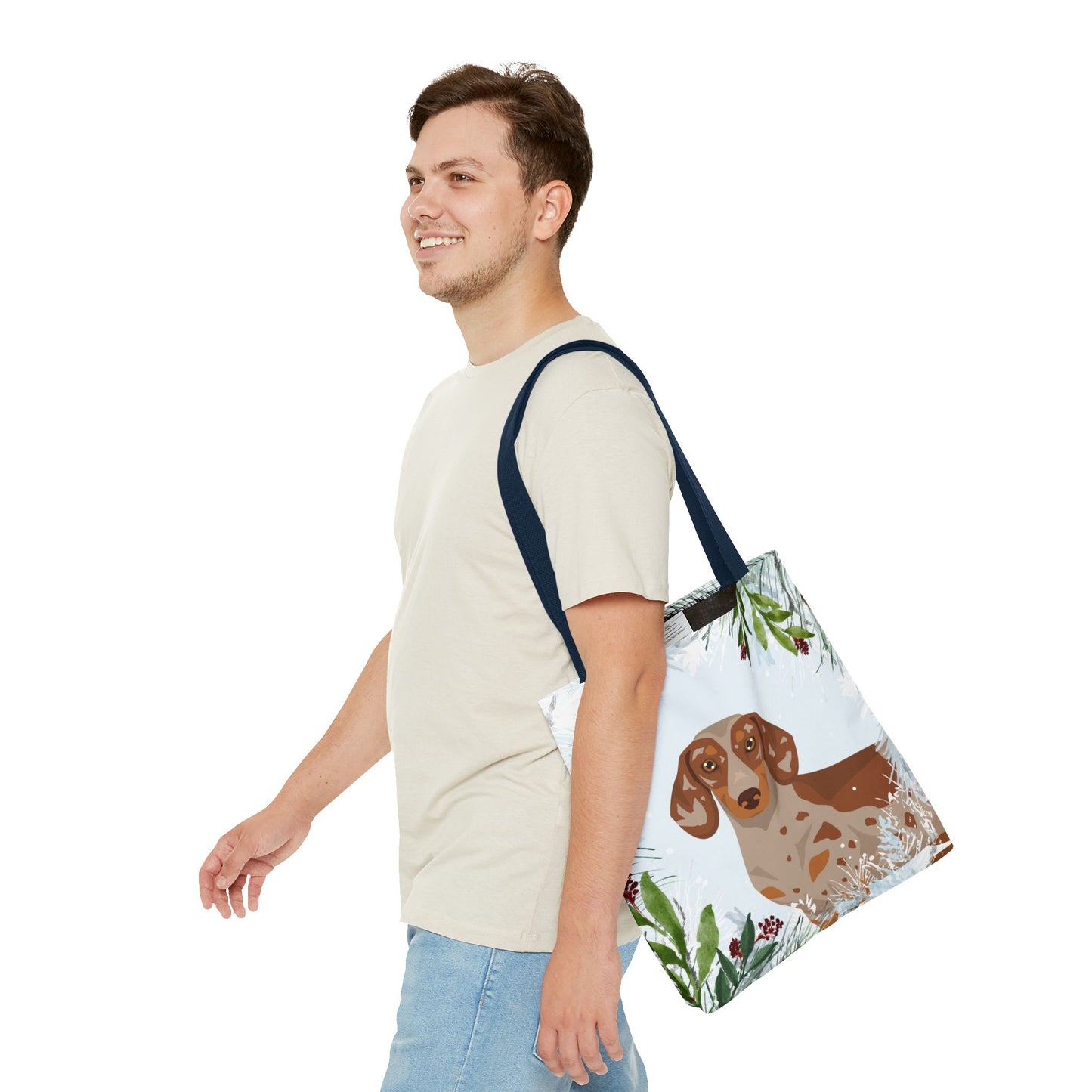 Dachshund Dog Christmas Holiday Tote Bag 16x16