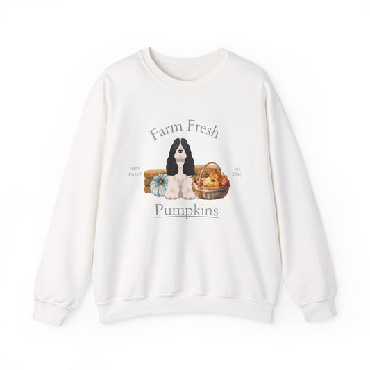 Cocker Spaniel Dog Fall Farm Fresh Unisex Heavy Blend Crewneck Sweatshirt