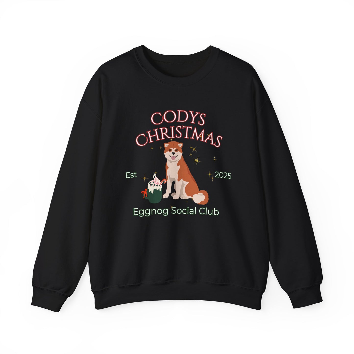 Japanese Akita Dog Christmas Social Club Unisex Heavy Blend Crewneck Sweatshirt Custom Name