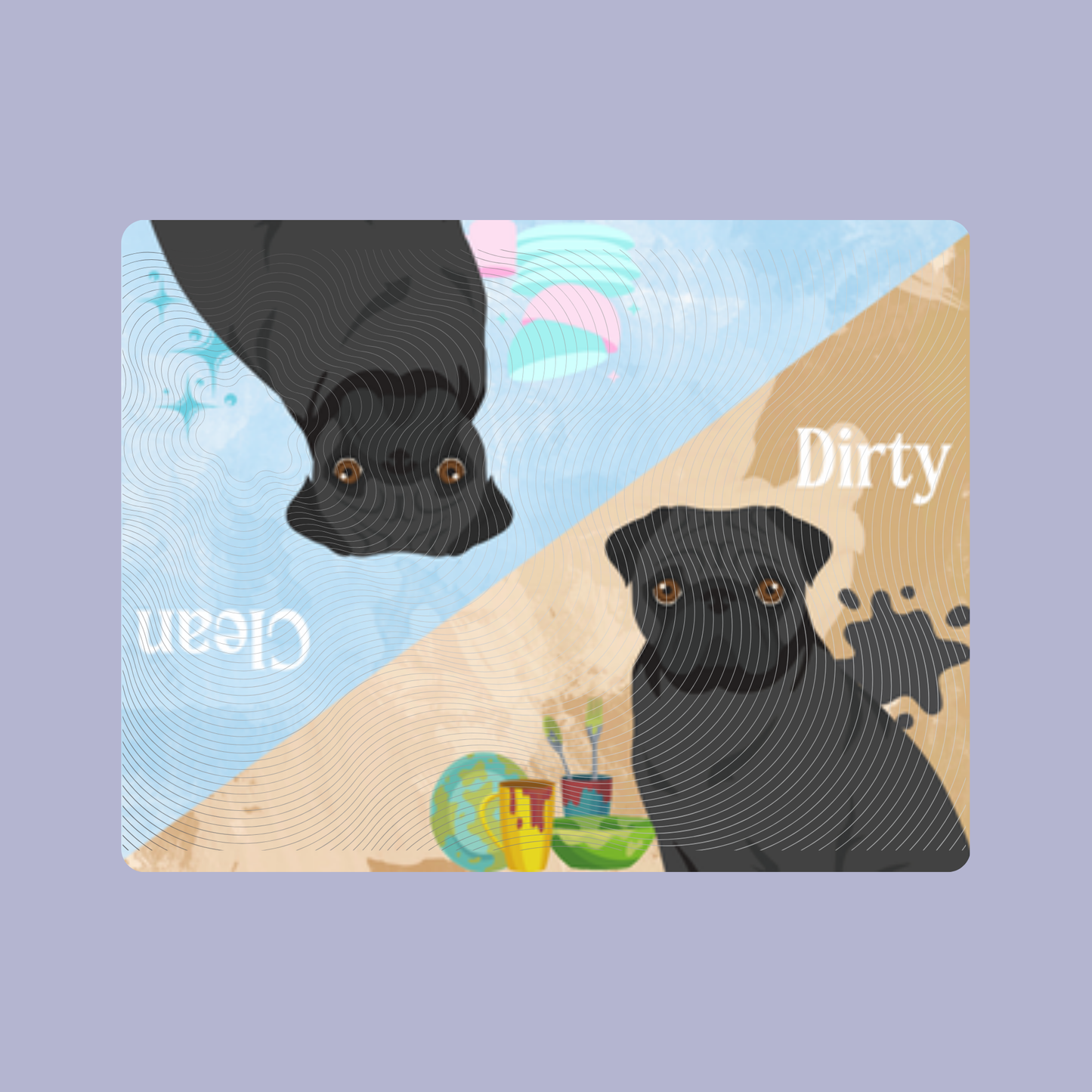 Pug Dog Clean & Dirty Fridge Magnet 3 Pack Set