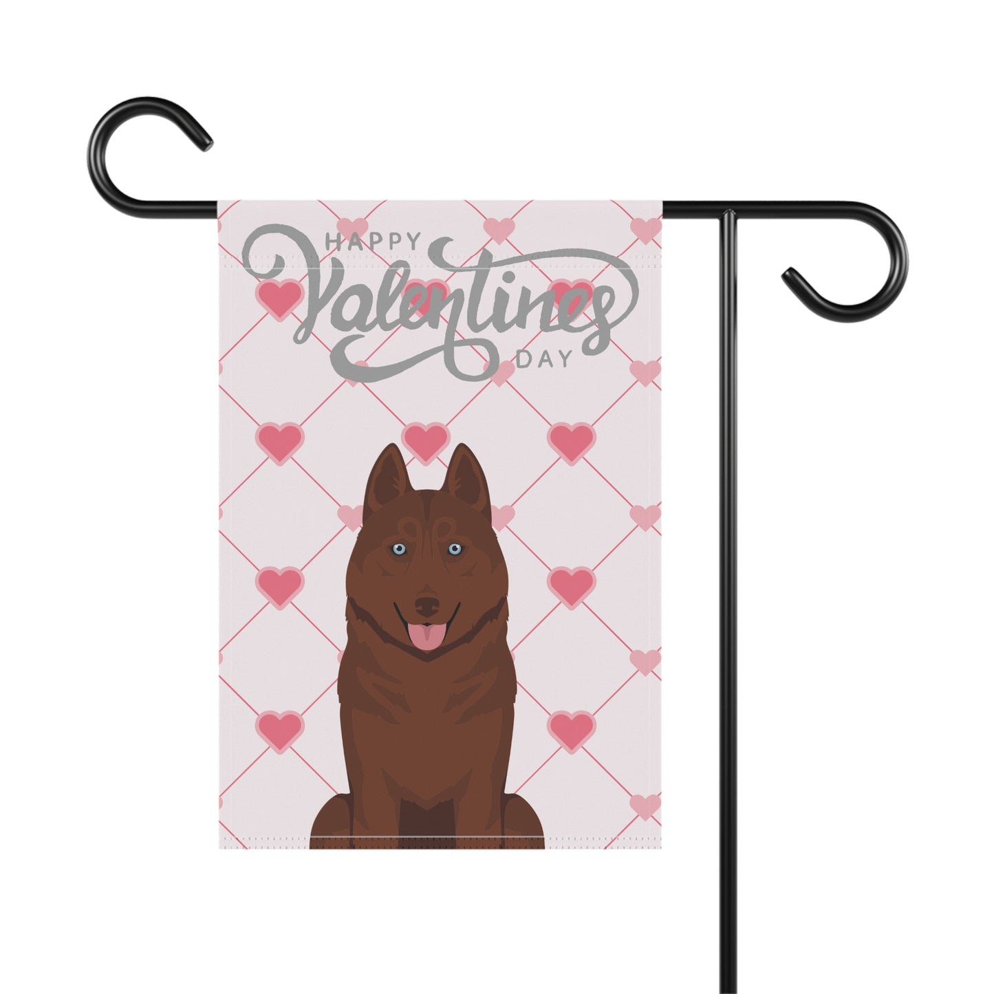 Siberian Husky Dog Valentines Day Garden Flag