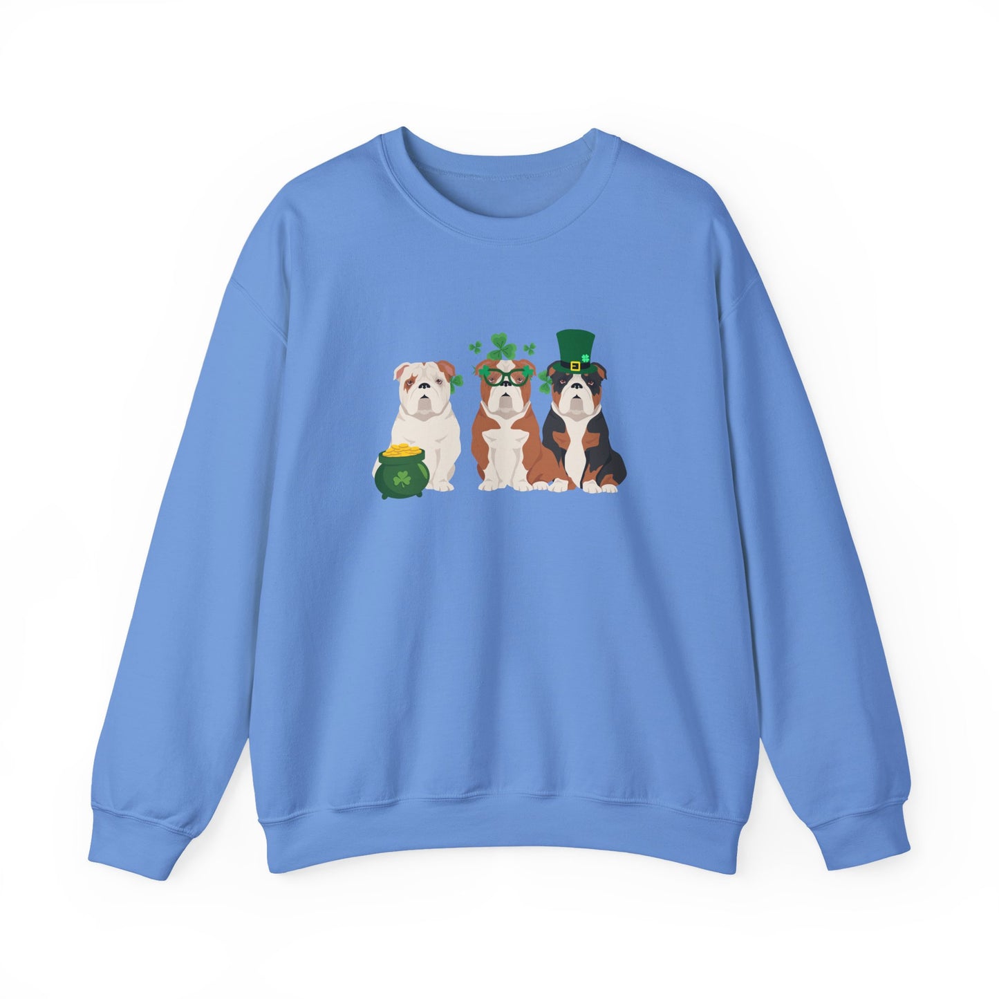 Bulldog Dog St Patricks Day Unisex Heavy Blend Crewneck Sweatshirt, St Pattys day, Cute Dog Mom Gift