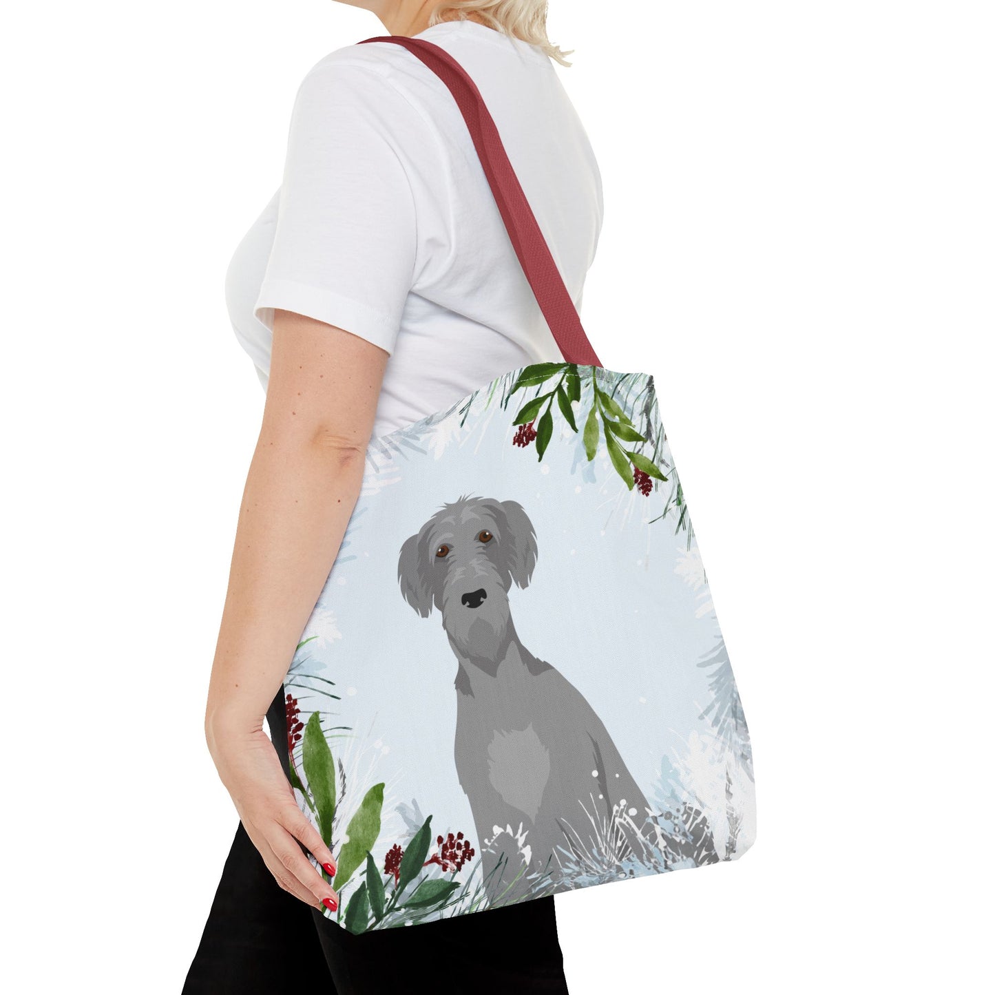 Scottish Deerhound Dog Christmas Holiday Tote Bag 16x16