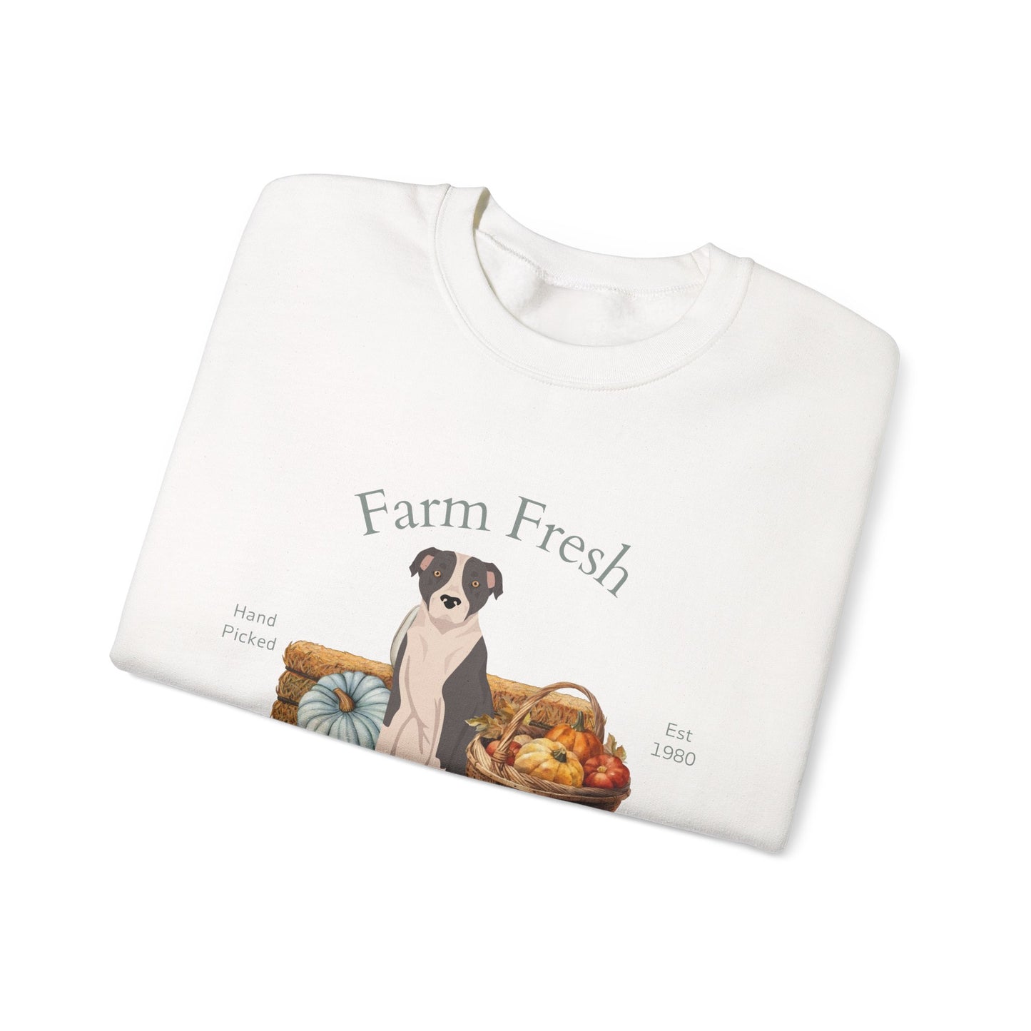 American Staffordshire Terrier Dog Fall Farm Fresh Unisex Heavy Blend Crewneck Sweatshirt