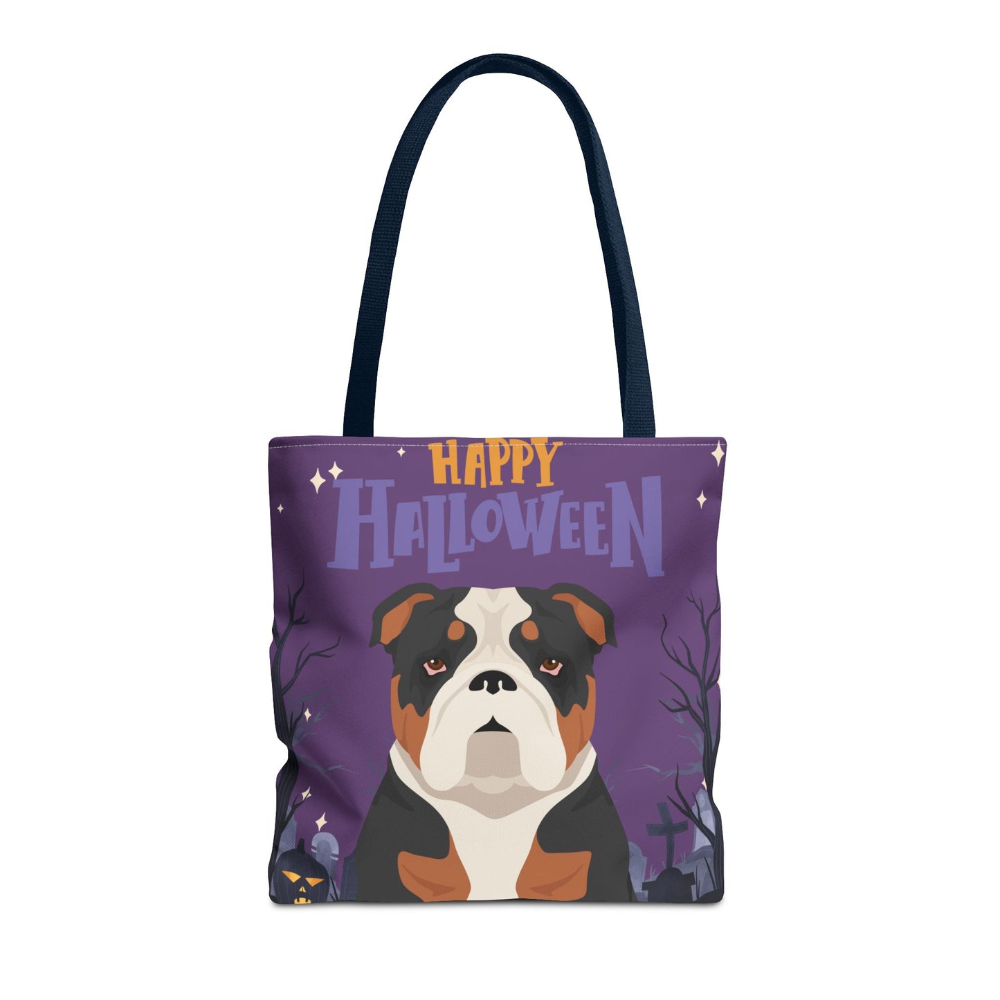Bulldog Dog Happy Halloween Tote Bag 16x16