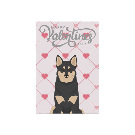 Lapponian Herder Dog Valentines Day Garden Flag