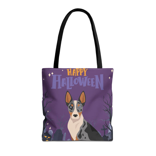Australian Koolie Dog Happy Halloween Tote Bag 16x16