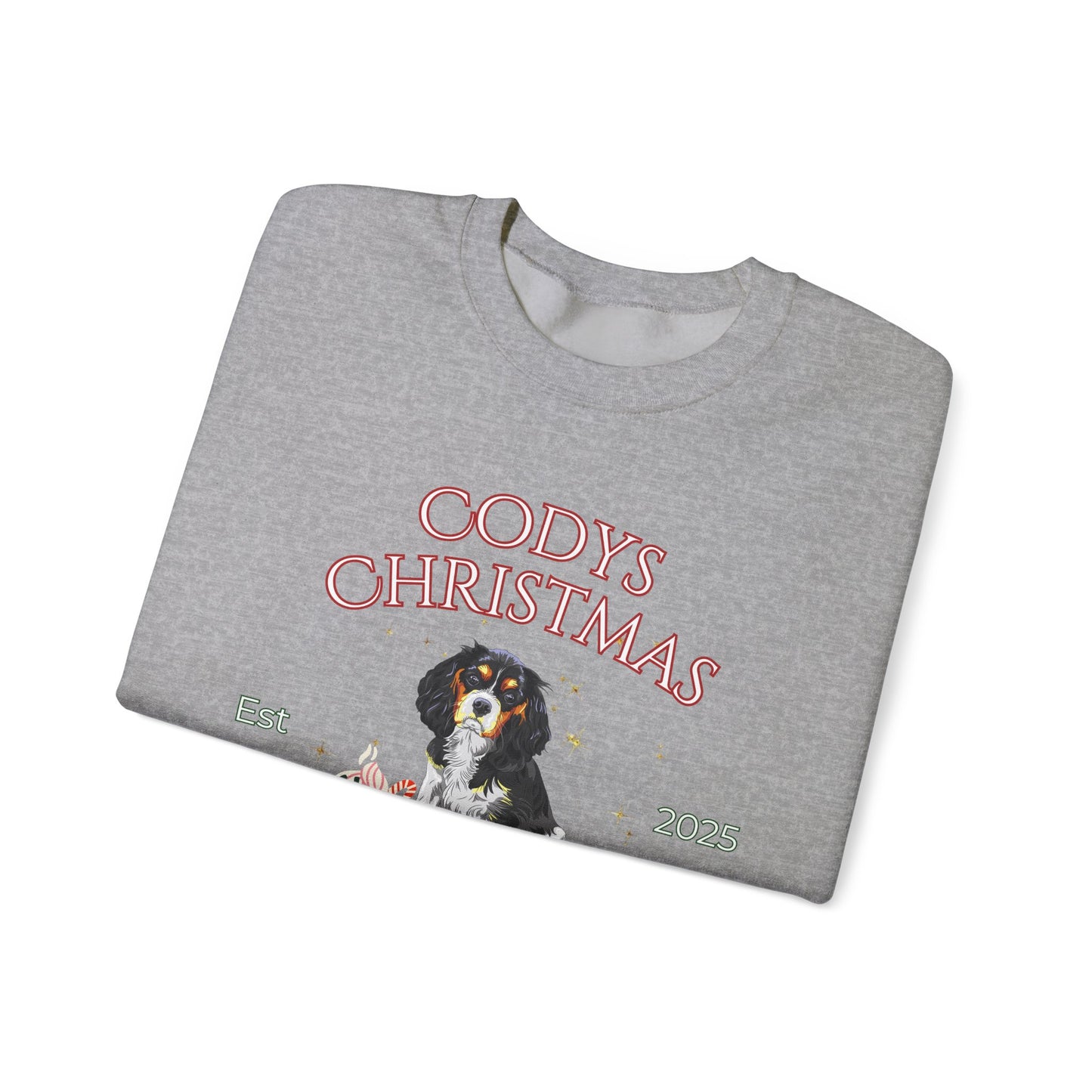 Cavalier King Charles Spaniel Dog Christmas Social Club Unisex Heavy Blend Crewneck Sweatshirt Custom Name