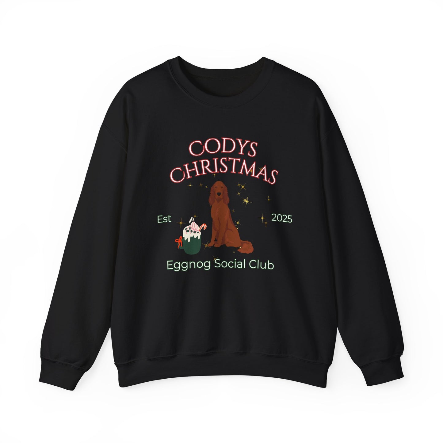 Irish Setter Dog Christmas Social Club Unisex Heavy Blend Crewneck Sweatshirt Custom Name