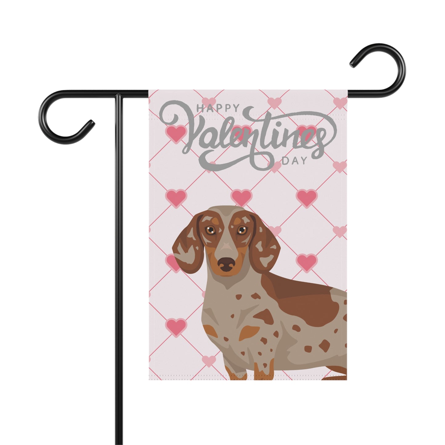 Dachshund Dog Valentines Day Garden Flag