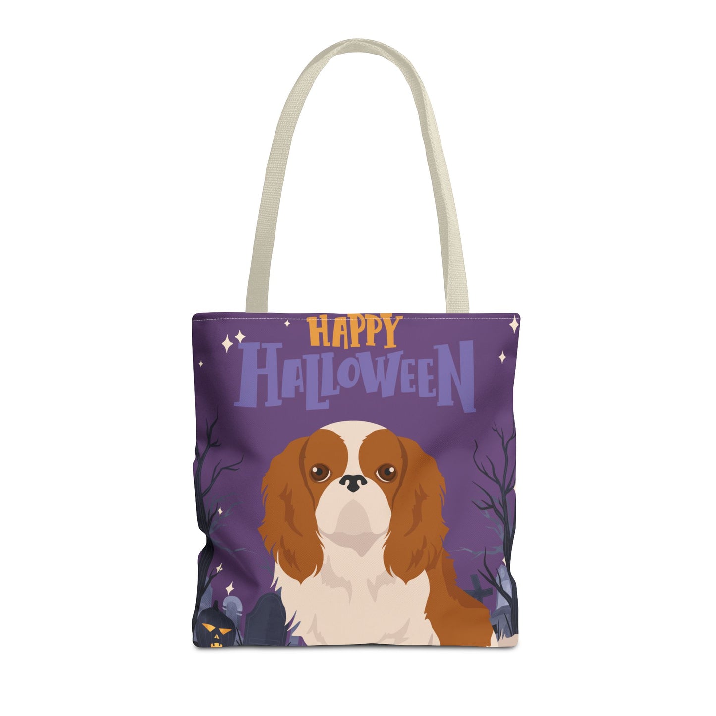 English Toy Spaniel Dog Happy Halloween Tote Bag 16x16