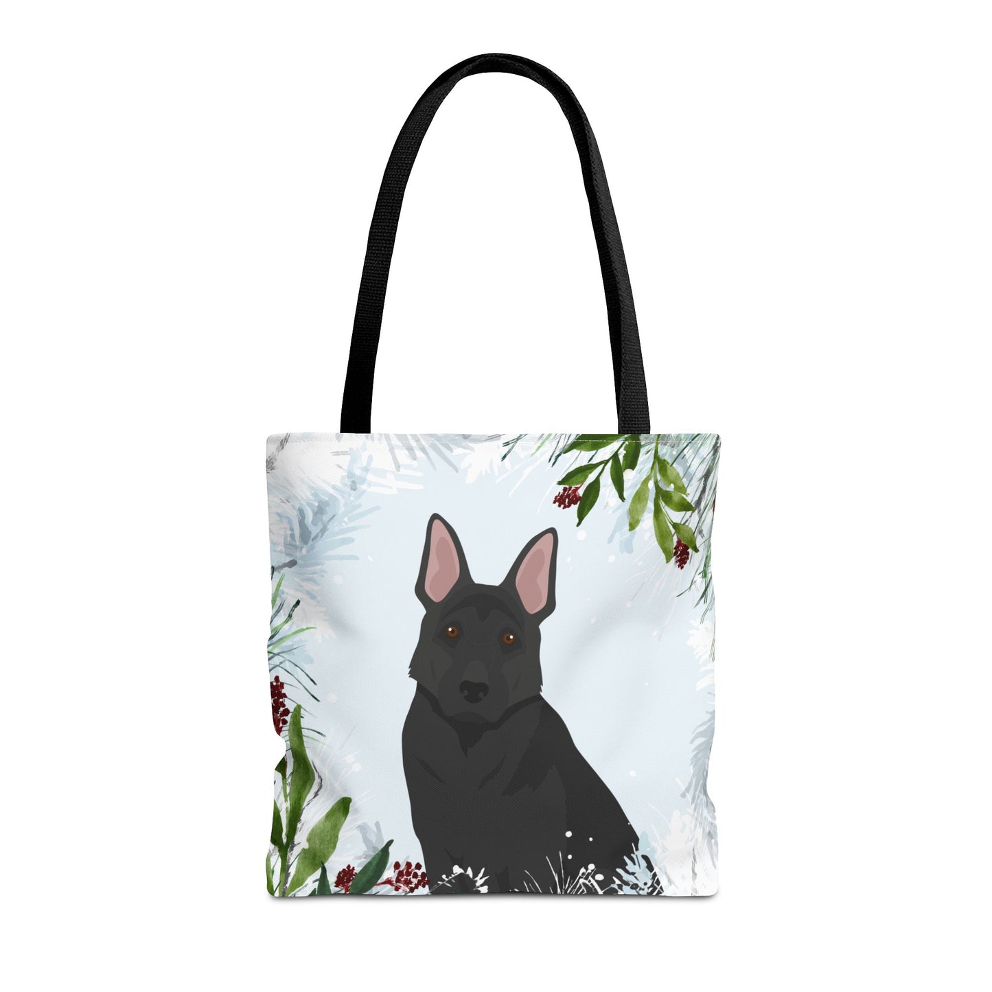 German Shepherd Dog Christmas Holiday Tote Bag 16x16