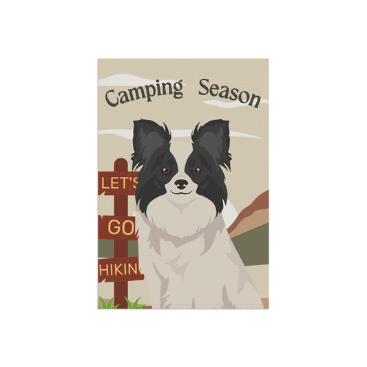 Papillon Dog Camping Garden Flag
