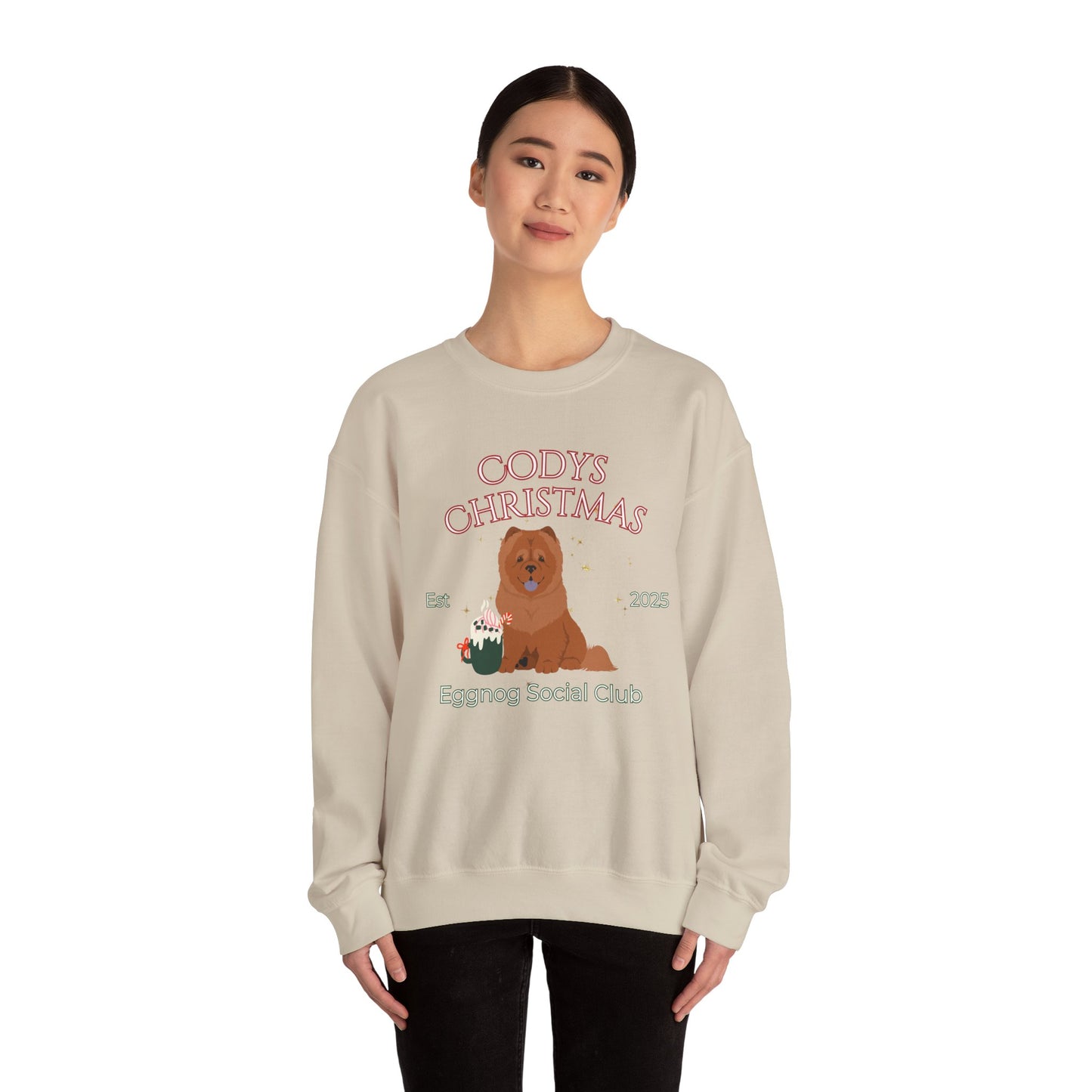 Chow Chow Dog Christmas Social Club Unisex Heavy Blend Crewneck Sweatshirt Custom Name